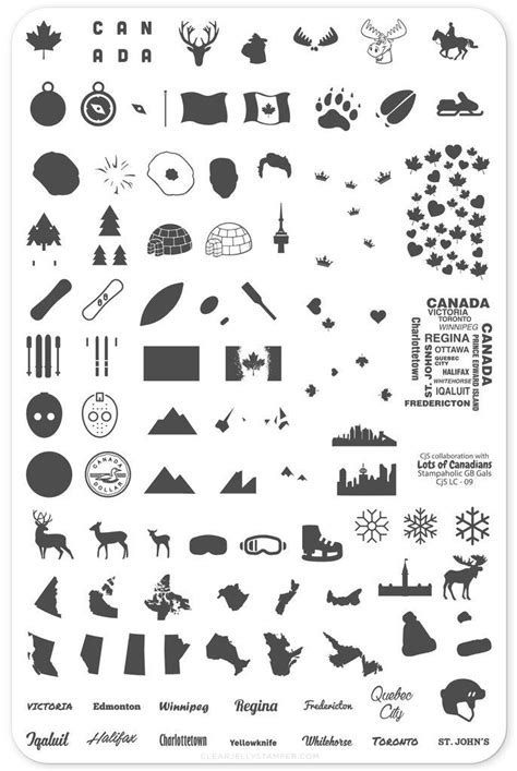 Oh Canada Cjslc 09 Clear Jelly Stamping Plate Nail Art Stamping