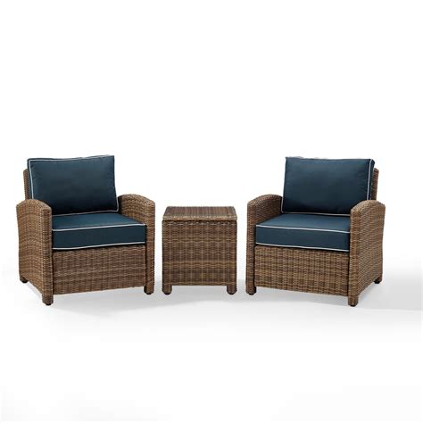 Crosley Furniture Bradenton 3 Piece Outdoor Wicker Conversation Set
