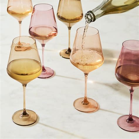 Estelle Colored Glass Colored Wine Glasses Hand Blown Set Of 6 On Food52
