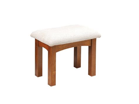This adorable vanity chair is petite enough to tuck in a bathroom or bedroom, and brimming with feminine style. Large Upholstered Mission Vanity Stool from DutchCrafters ...