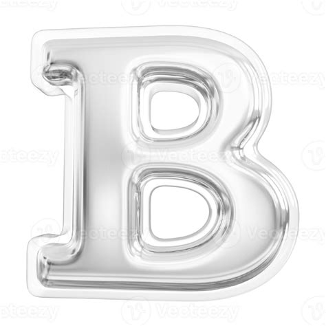 Silver Letter B Font 3d Render 36307110 Png
