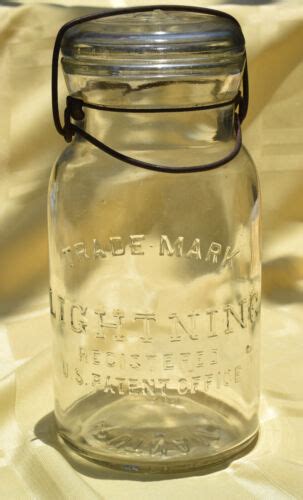 Antique Putnam Lightning Quart Jar “registered” Produced 1896 1920