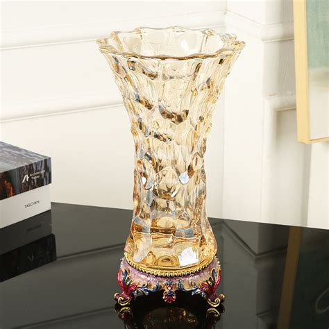 Modern K9 Crystal Glass Flower Vase For Decoration High Quality