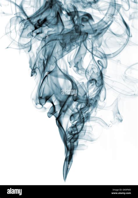 Blue Color Smoke From White Background Stock Photo Alamy