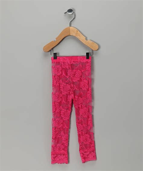 Hot Pink Lace Leggings Infant Toddler And Girls Zulily