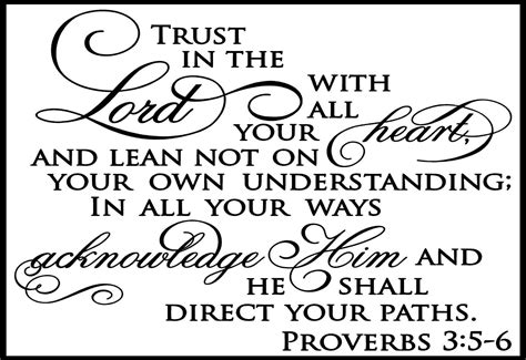 Trust In The Lord With All Your Heart Proverbs 35 6 Vinyl Decal 22 X