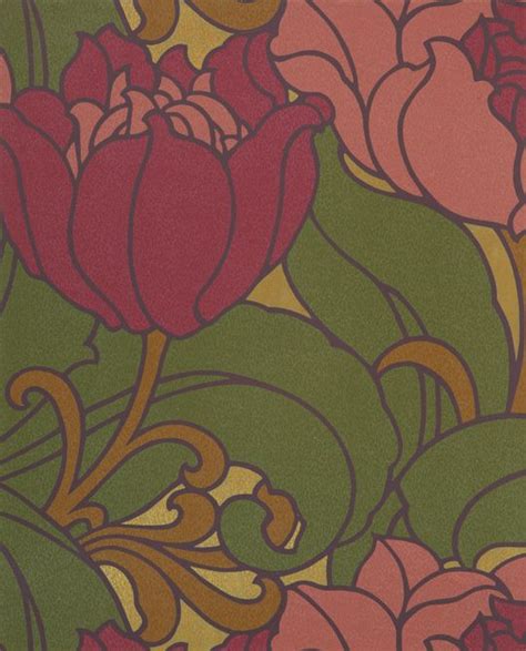 Nouveau Tulip Wall Art Wallpaper Art Wallpaper
