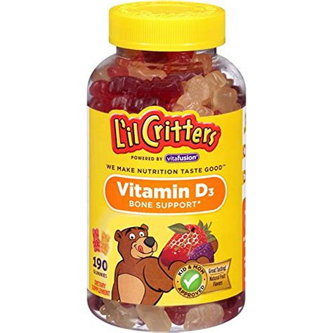 3 Pack Lil Critters Vitamin D Gummy Bears 190 Each