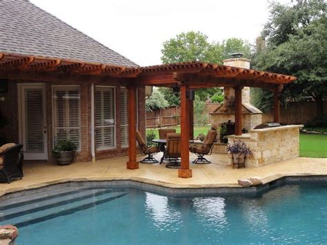 Make sure that you build your kitchen nearby the plumbing and electricity lines for a cheaper cost. Lovely Outdoor Kitchen And Pool Design Ideas | Outdoor kitchen design, Modern outdoor kitchen ...