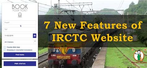 7 New Features Of The Irctc Website