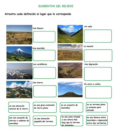 Ficha Online De El Relieve De Interior Para Tercero De Primaria Puedes