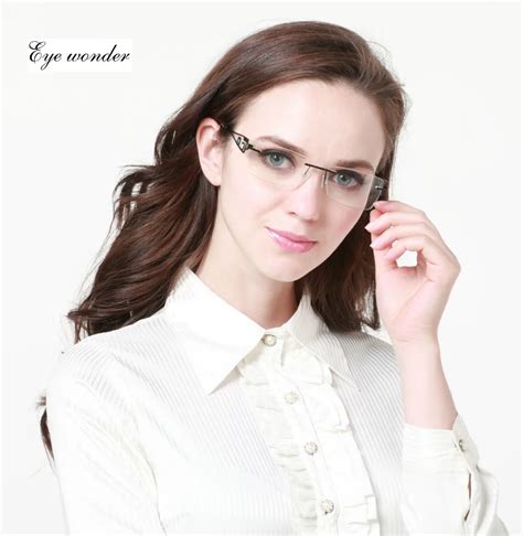 eye wonder men rimless stainless steel glasses women metal lightweight eyeglasses frames myopia