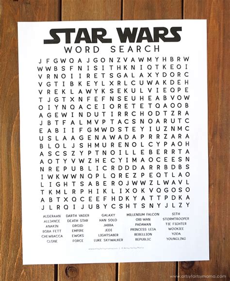 Free Printable Star Wars Word Search