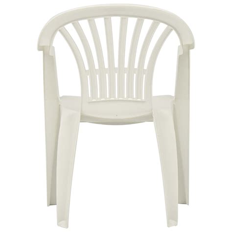 Stackable Garden Chairs 45 Pcs Plastic White