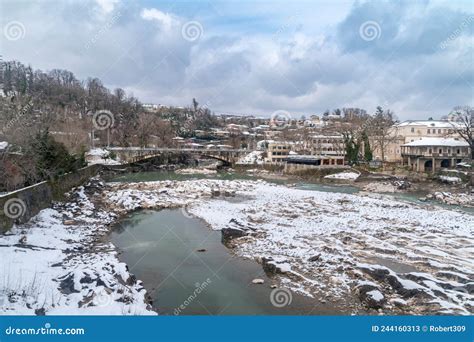 Panoramic View On Rioni River In Downtown Of Kutaisi Editorial Stock