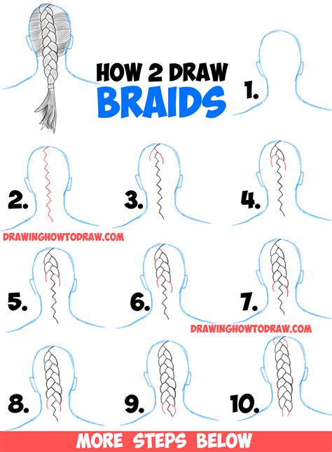 How To Draw Braids With Easy Step By Step Drawing Tutorial How To