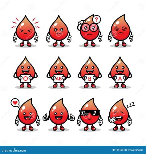 Cute Red Blood Cells Erythrocytes Characters Vector Seamless Pattern