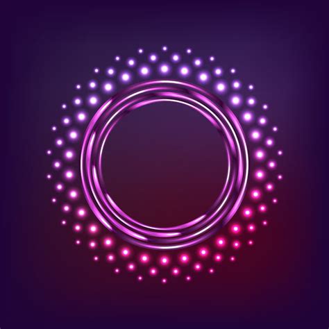 Circular Pink And Purple Glowing Neon Frame Flash