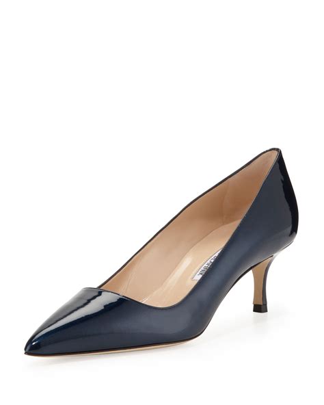 Manolo Blahnik BB Patent Mm Pump Navy