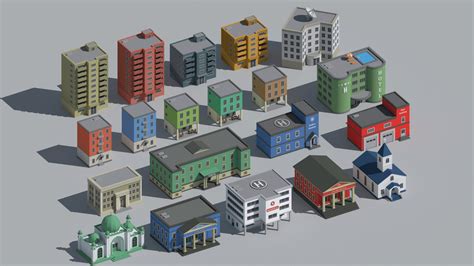 Artstation Simplepoly Urban Low Poly Assets Resources
