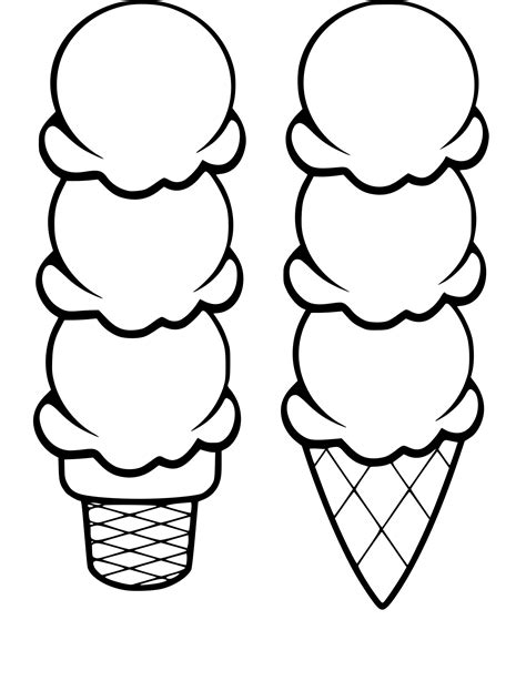 Coloriage cornet de glace en ligne gratuit, dessin cornet de glace à colorier ou à imprimer. Coloriage glace 3 parfums à imprimer