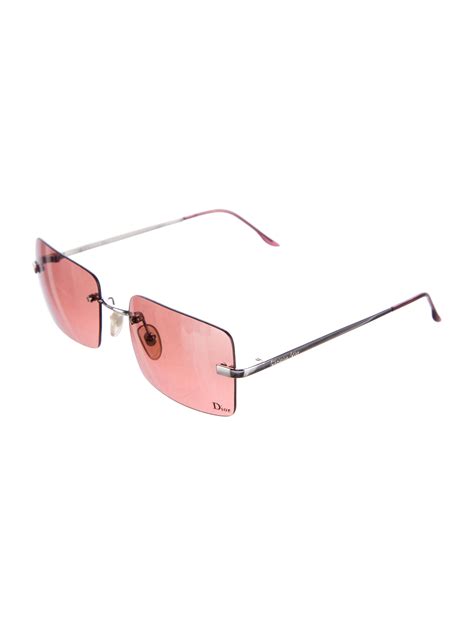Christian Dior Rimless Rectangle Sunglasses Pink Sunglasses Accessories Chr54091 The Realreal