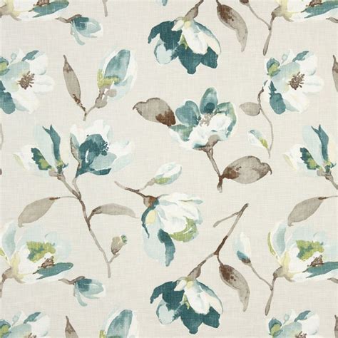 Teal Floral Upholstery Fabric Floral Upholstery Fabric Fabric Decor