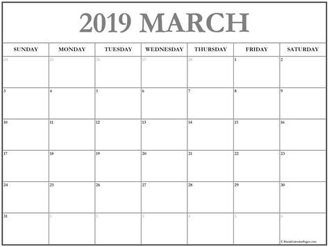 Free Printable March Calendar Calendar Printable Free
