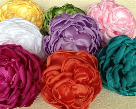 Satin Petal Flower Fabric Flower Handmade By Craftshacksupplies 2950