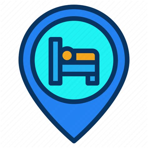 Bed Hotel Location Map Motel Pin Icon Download On Iconfinder