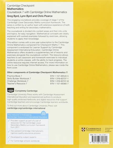 Cambridge Checkpoint Mathematics Coursebook Stage 7 Con Espansione