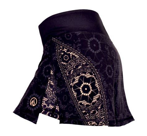 Womens Black Lace Sports Skirt Or Skort For Running Gym And Workout