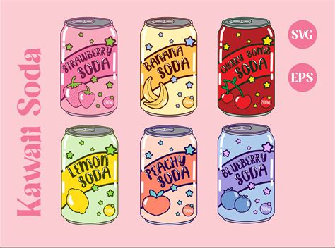 kawaii soda kawaii clip art cute digital download etsy