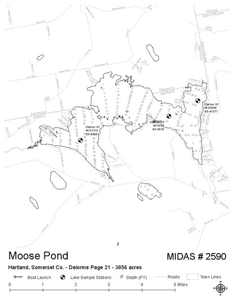 Lake Overview Moose Pond Great Moose Pond Harmony Hartland