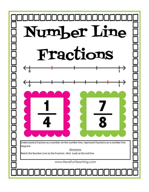 Number Line Fractions Activity Have Fun Teaching