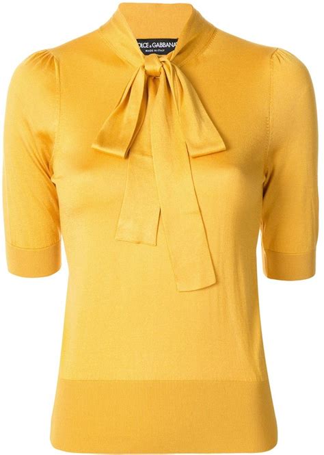 Dolce Gabbana Pussy Bow Blouse Shopstyle Short Sleeve Tops