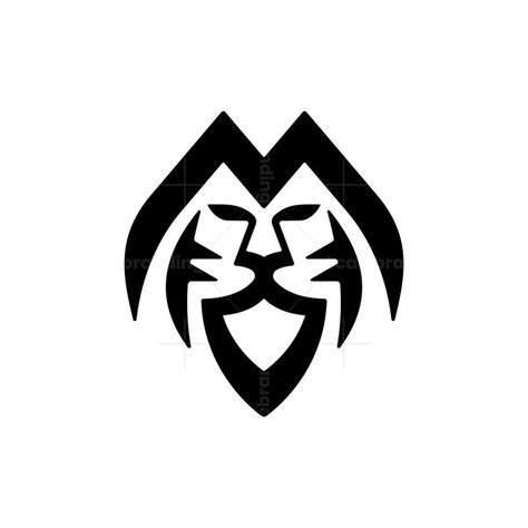 Letter M Lion Face Logo Lion Face Lion Logo Minimalist Logo