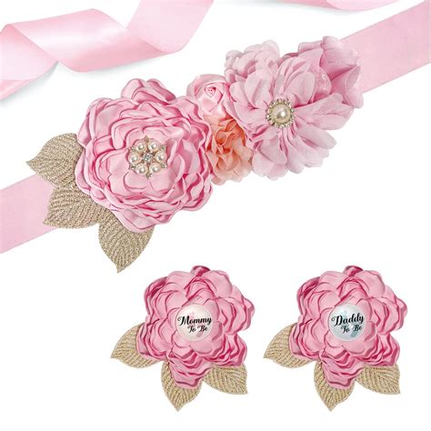 Buy Pink Maternity Sash And Corsage Pin Set Daddy To Be Pin And Mommy To