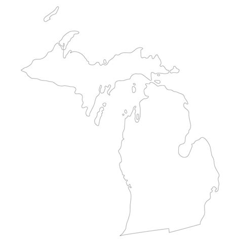 Premium Vector Michigan State Map Map Of The Us State Of Michigan