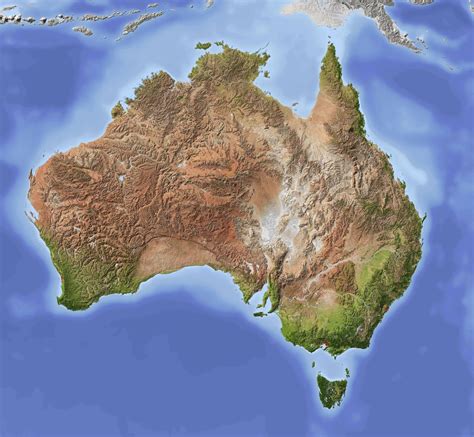 Australia Physical Map Large Maps Books And Travel Guides