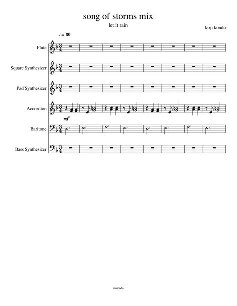 Right now, you do not have it installed: Song of Storms Mix sheet music for Flute, Synthesizer, Accordion, Voice download free in PDF or MIDI