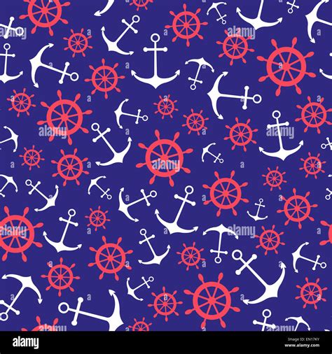 Seamless Nautical Pattern Stock Photo Alamy