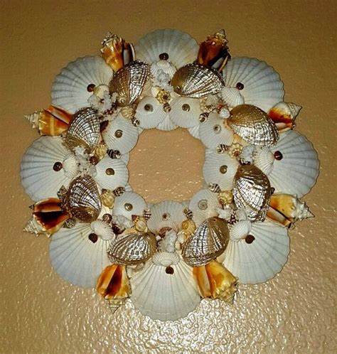 20 Seashell Wreath On White Twig With Highly Polished Etsy Seashell