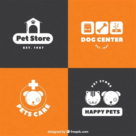 Free Vector Selection Of White Logos For A Pet Shop