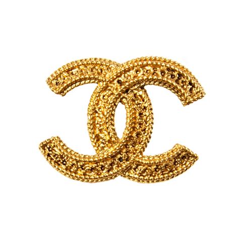 Chanel Gold Logo Brooch At 1stdibs