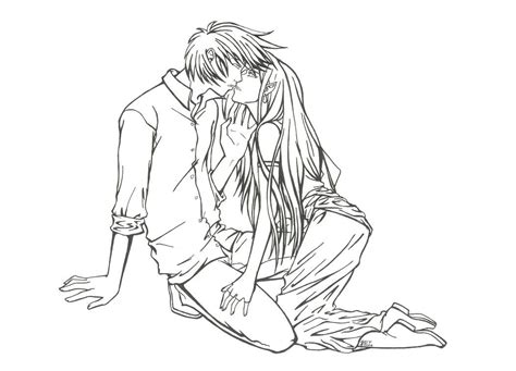Anime Kissing Coloring Pages 322 Dxf Include