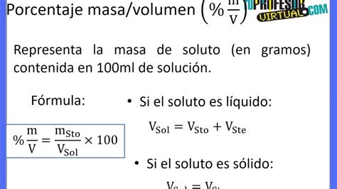 Concentración De Las Soluciones Unidades Físicas Mv Lección