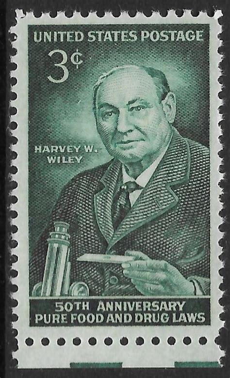 Maybe you would like to learn more about one of these? USA 1956 Stamp Harvey Wiley Chemist PURE FOOD & DRUG ACT ...