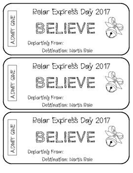 Polar Express Tickets by Katrina Wilson | Teachers Pay Teachers