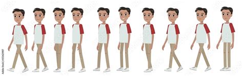A Young Schoolboy Or Student A Character For Animation The Walk Of A